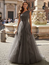 Tulle A Line One Shoulder Ruffles Prom Dresses