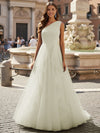 Tulle A Line One Shoulder Ruffles Prom Dresses