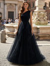 Tulle A Line One Shoulder Ruffles Prom Dresses