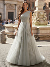 Tulle A Line One Shoulder Ruffles Prom Dresses