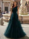 Tulle A Line One Shoulder Ruffles Prom Dresses