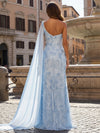 Sequin Embroidery Mermaid Sweetheart Evening Dresses with Sash