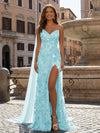 Sequin Embroidery Mermaid Sweetheart Evening Dresses with Sash
