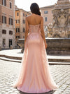Sequin Embroidery Mermaid Sweetheart Sequin Evening Dresses with Train