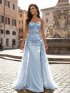 Sequin Embroidery Mermaid Sweetheart Sequin Evening Dresses with Train