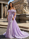 Sequin Embroidery Mermaid Off the Shoulder Sequin Evening Dresses