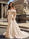 Sequin Embroidery Mermaid Off the Shoulder Sequin Evening Dresses