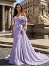 Sequin Embroidery Mermaid Off the Shoulder Sequin Evening Dresses