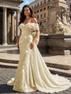 Sequin Embroidery Mermaid Off the Shoulder Sequin Evening Dresses