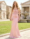 Strapless Satin Sweetheart Mermaid Beaded Prom Dresses