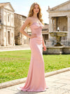 Strapless Satin Sweetheart Mermaid Beaded Prom Dresses