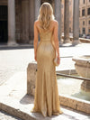 Strapless Sequin Mermaid Prom Dresses with Slit