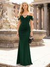 Off the Shoulder Satin Mermaid Hollow Out Formal Dresses