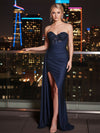 Mermaid Sweetheart Sleeveless Maxi Prom Dresses with Appliques
