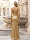 Elegant Off the Shoulder Sequin Mermaid Evening Dresses with Slit