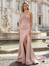 Satin Mermaid Sweetheart Pleated Prom Dresses