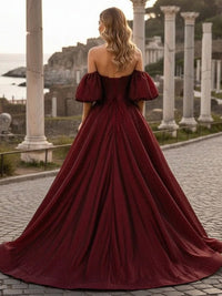 Taffla Ball Gown Off the Shoulder Rhinestone Prom Dresses