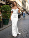 Off the Shoulder Satin Cowl Neck Mermaid Formal Dresses