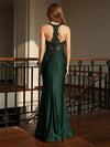 Halter Lace Appliques Mermaid Evening Dresses