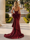 Spaghetti Straps Sequin Mermaid Prom Dresses with Bow