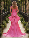 Cowl Neck Mermaid Split Prom Dresses with Bow
