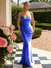 Sequin Mermaid Strapless Pleated Glitter Prom Dresses
