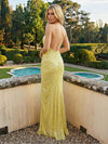 Halter Sequin Mermaid Prom Dresses with Slit