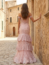 Off the Shoulder Tulle Mermaid Prom Dresses