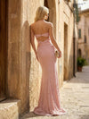 Strapless Satin Mermaid Prom Dresses with Slit
