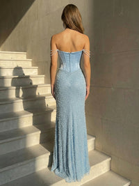 Beadings Corset Sweetheart Beaded Prom Dresses