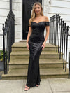 Sequin Mermaid Off the Shoulder Simple Prom Dresses