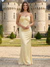 Long Satin Mermaid Sweetheart Ruched Formal Occasion Dresses