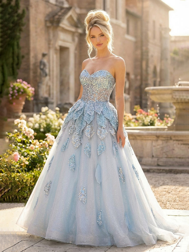 Strapless Sweetheart A Line Prom Dresses