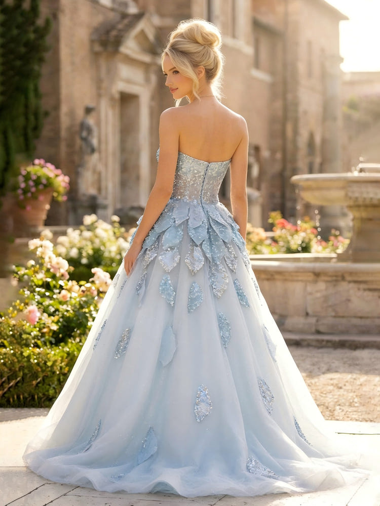 Strapless Sweetheart A Line Prom Dresses
