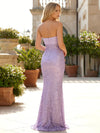Chiffon Sequin Strapless Mermaid Formal Dresses