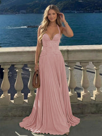 Halter Lace Appliques A Line Formal Occasion Dresses