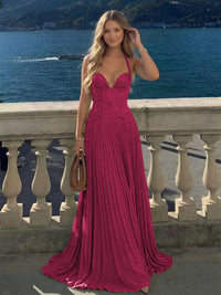 Halter Lace Appliques A Line Formal Occasion Dresses