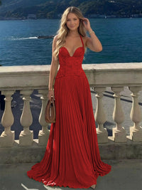 Halter Lace Appliques A Line Formal Occasion Dresses