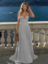 Halter Lace Appliques A Line Formal Occasion Dresses