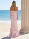 Satin Mermaid Strapless Pleated Bridesmaid Dresses