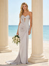 Satin Mermaid Sweetheart Pleated Bridesmaid Dresses