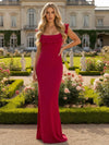 Chiffon Bodycon Round Neck Ruffles Formal Dresses