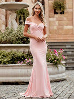 Jersey Mermaid Off the Shoulder Formal Dresses