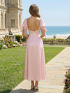 Satin A Line Sweetheart Pleated Formal Dresses with Bow