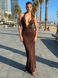 Jersey Halter Bodycon Pleated Formal Dresses