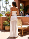 Jersey Strapless Formal Dresses with Slit