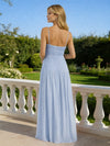 Chiffon Spaghetti Straps Pleated Formal Dresses