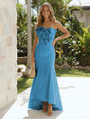Satin Strapless Mermaid Formal Dresses with Bow