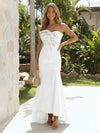 Satin Strapless Mermaid Formal Dresses with Bow
