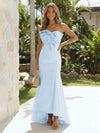 Satin Strapless Mermaid Formal Dresses with Bow
